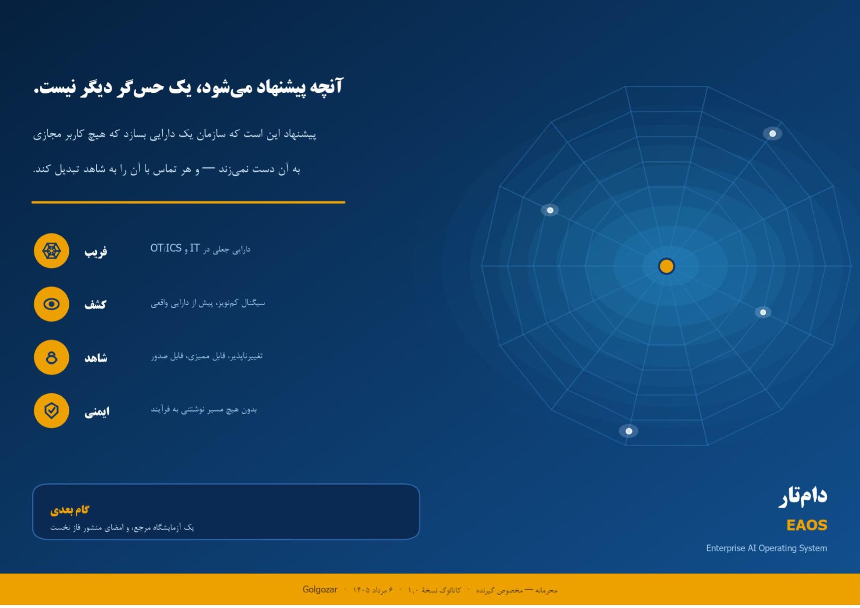 صفحهٔ ۱۳ از ۱۳ — پشت جلد — آنچه پیشنهاد می‌شود، یک حس‌گر دیگر نیست